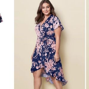 Venus- Floral Print Wrap Dress, SZ LG